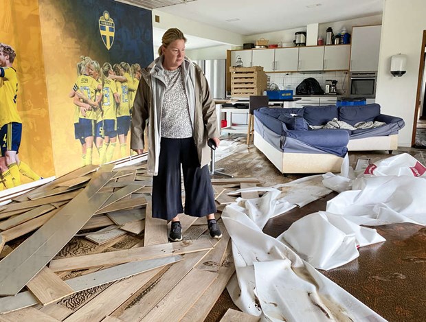 Förödelse och frustration på Giffen efter översvämningen