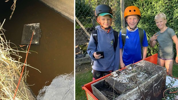 Drömfyndet: Nioåringarna fiskade upp ett kassaskåp
