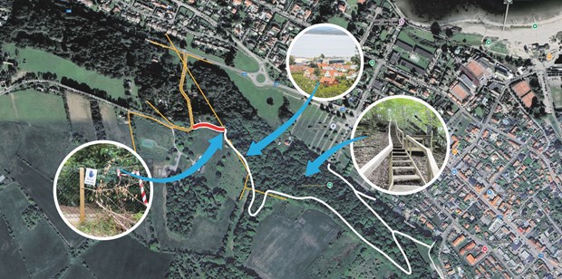 Hundraårig vandringsled spärrad med taggtråd 