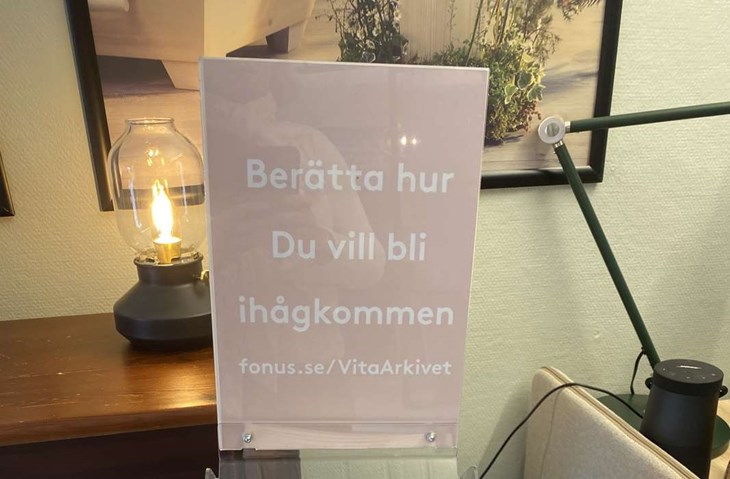 I Vita arkivet kan var och en skriva ner hur man vill ordna saker efter sin död. Foto: Carina Nilsson