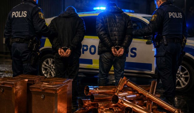 Koppartjuvar greps i Grevie
