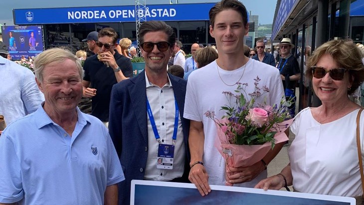 Även kommunalrådet i Båstad ville fira Patriks stipendium. Foto: Privat