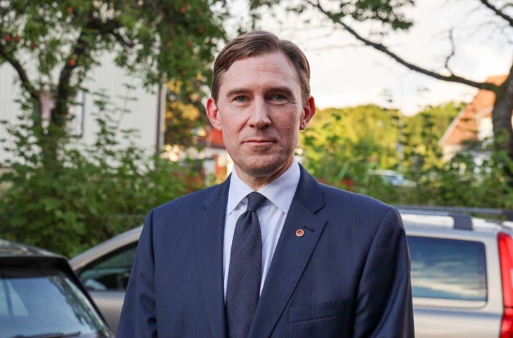 Henrik Fritzon är regionråd och gruppledare för Socialdemokraterna i Region Skåne. I Förslöv gav han uppskattade vallöften. Men de måste vinna makten för att kunna infria dem. Foto: Peter Jakobsson