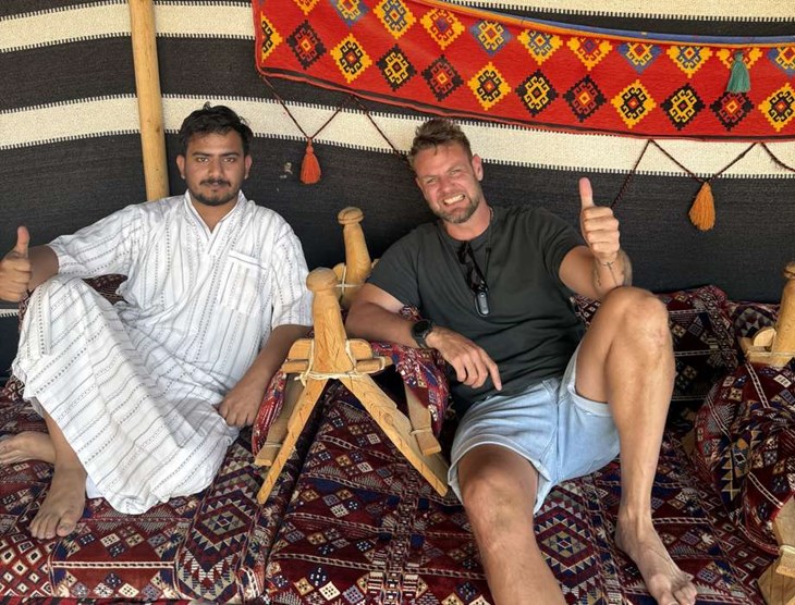 Byborna i Al Bad i västra Tabuk-provinsen i Saudiarabien behandlade Christopher som hedersgäst. Foto: Privat