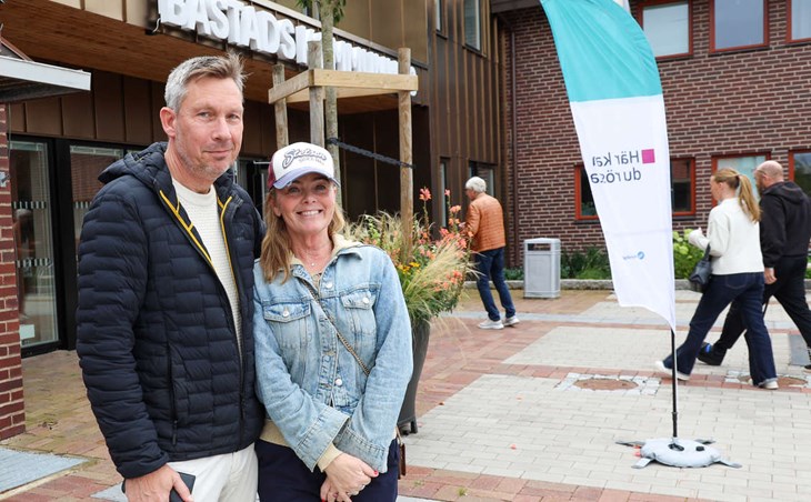 Magnus och Maria Broberg la sin röst på valdagen i Båstad. Foto: Peter Jakobsson
