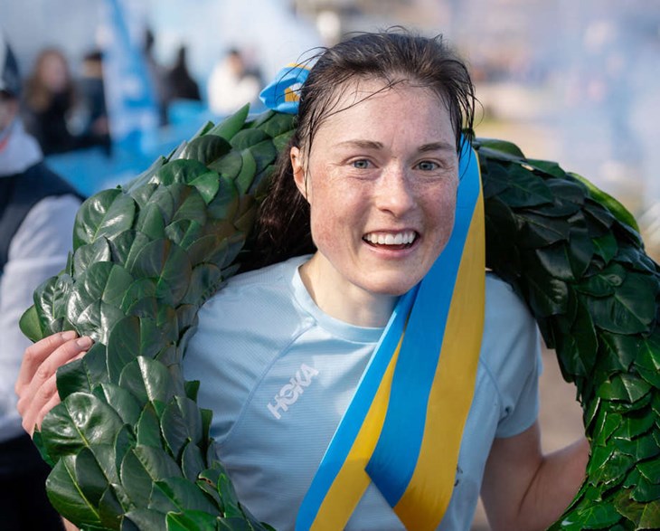Här är Ida Amelie Robsahm efter vinsten i Hoka Torekov-Båstad 2024. Foto: Viktor Winterglöd
