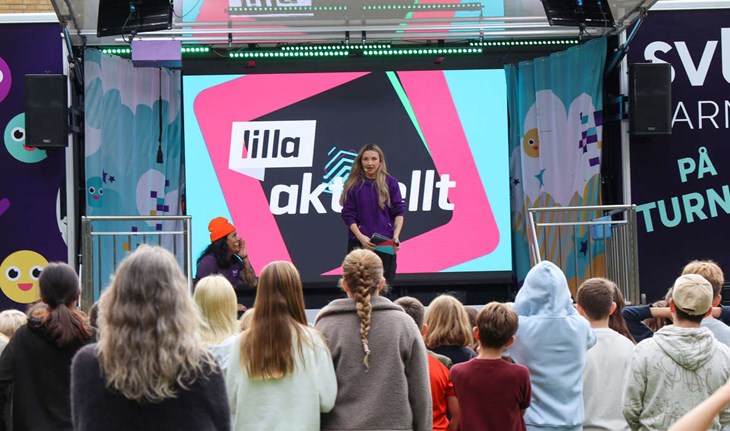 Det bjöds på några inslag från Lilla Aktuellt där Lizette Edfeldt är en av programledarna. Foto: Peter Jakobsson