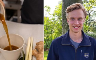 Bjärefågel gör dryck av kycklingben: 