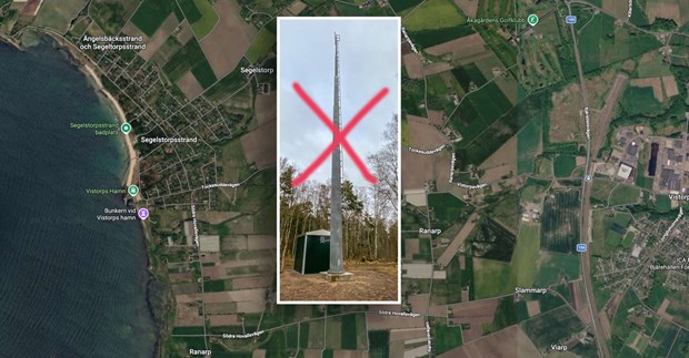 Stopp för 42 meter hög telemast i Ranarp
